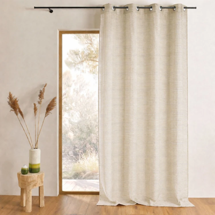 Voilage fantaisie à rayures horizontales "Joyeux"