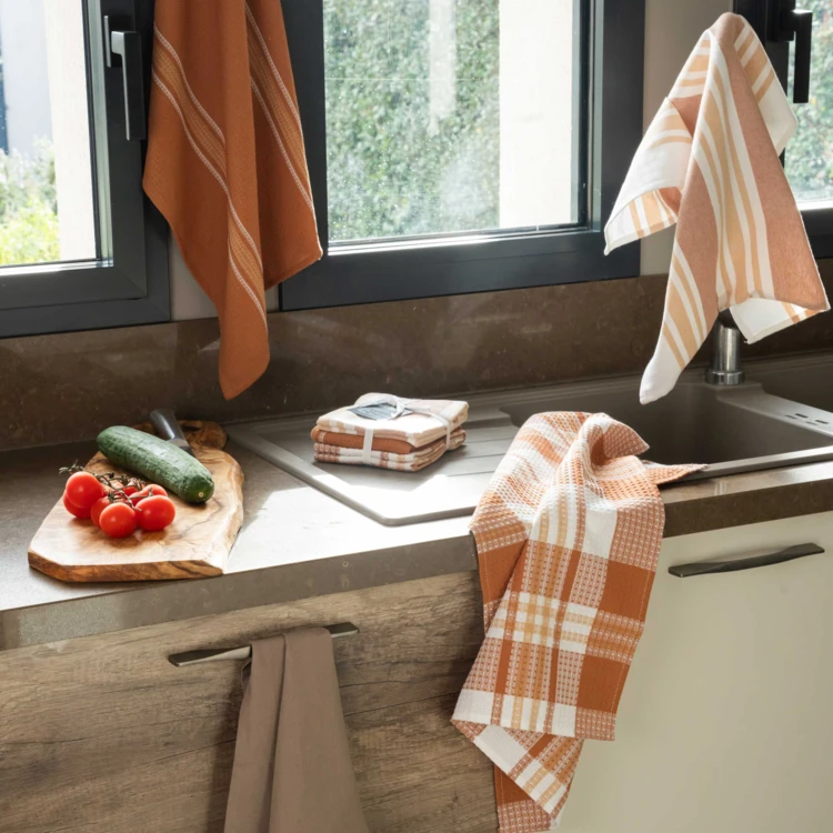 Set de 3 torchons cuisine  coton 50x70 cm