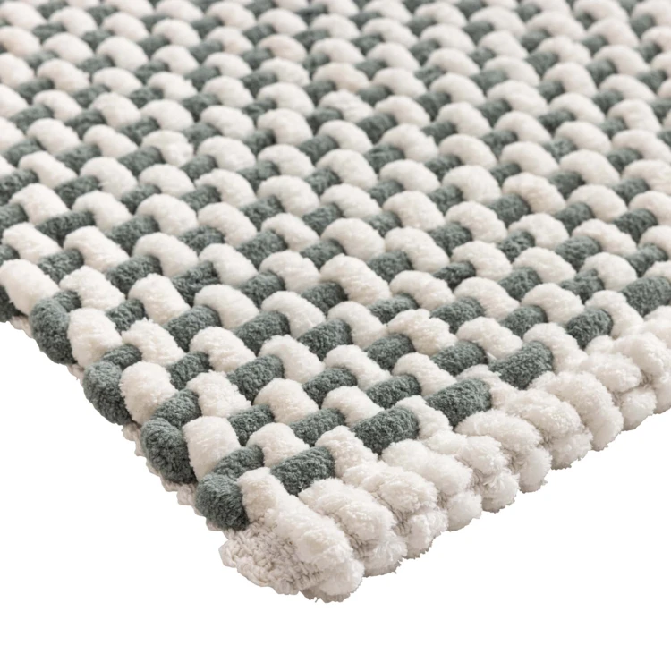 Tapis de bain en polycoton chenille ultra-absorbant