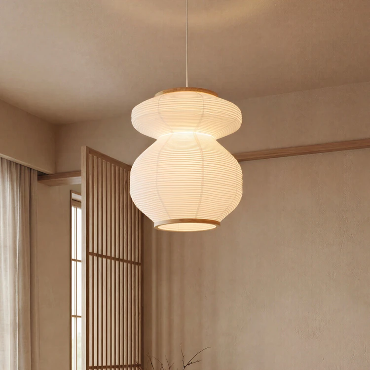 Suspension luminaire en papier sculptural