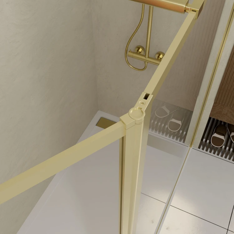 Paroi de douche à l’italienne avec volet pivotant en verre trempé 5 mm