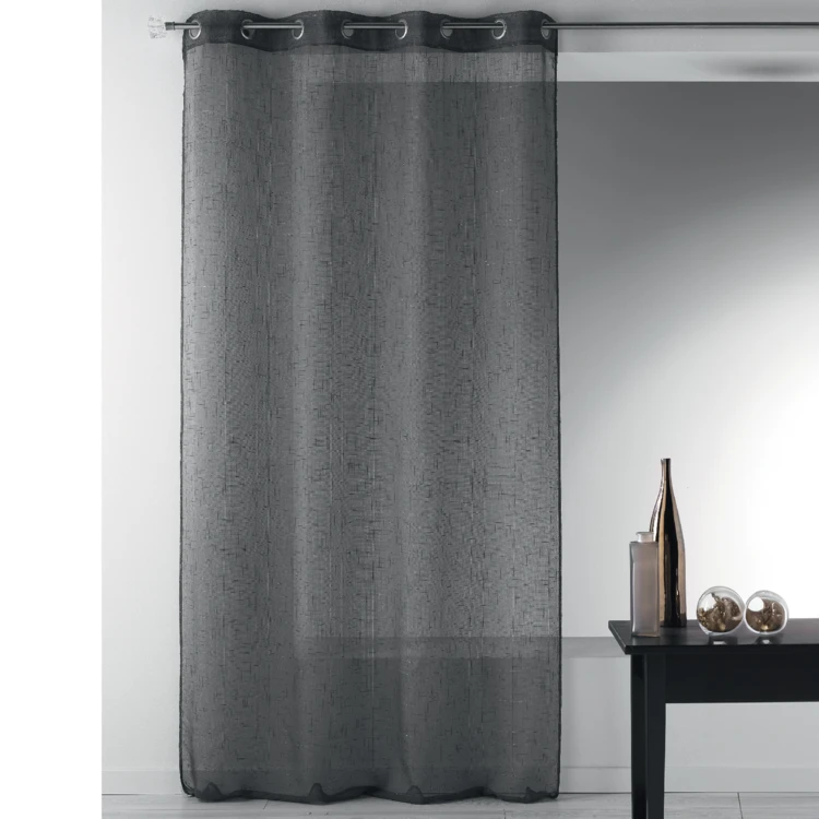 Visillo en estameña liso con hilos lurex