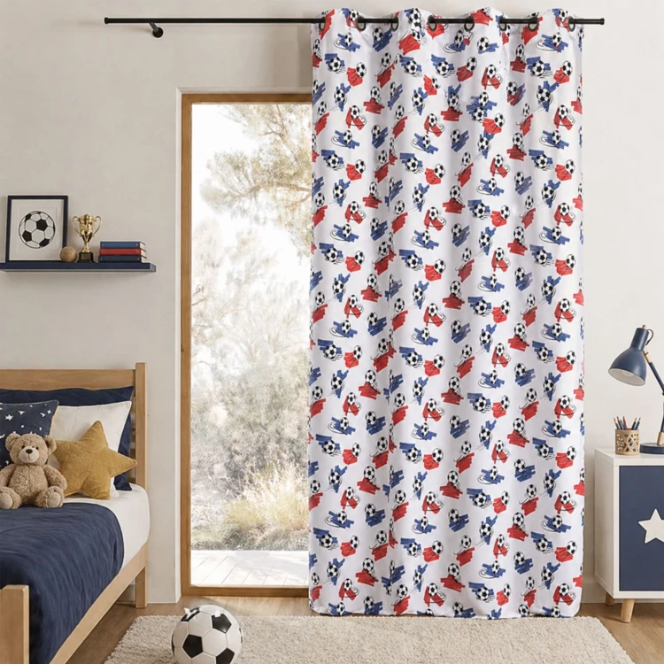 Rideau imprimé football tamisant