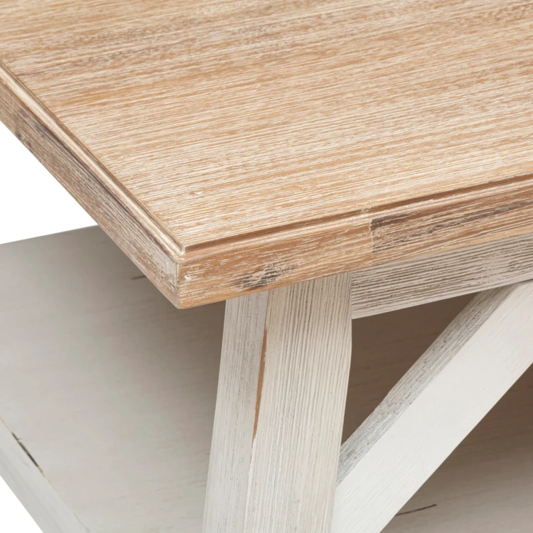 Mesa de centro rectangular de aspecto madera