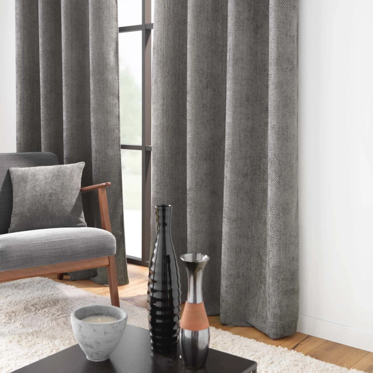 Rideau à œillets en velours chenille