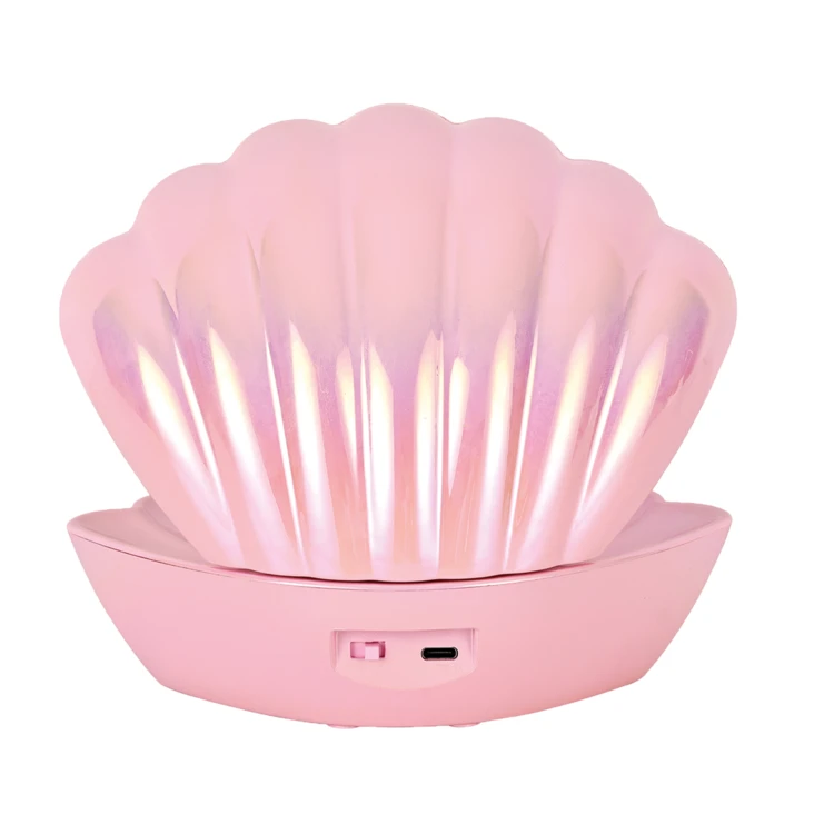 Leuchtende Muschellampe mit Glitzereffekt