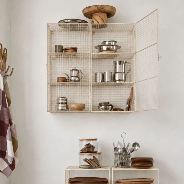 MADAM STOLTZ Wandschrank aus Metallgitter
