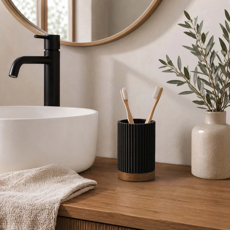 Gobelet salle de bain accacia