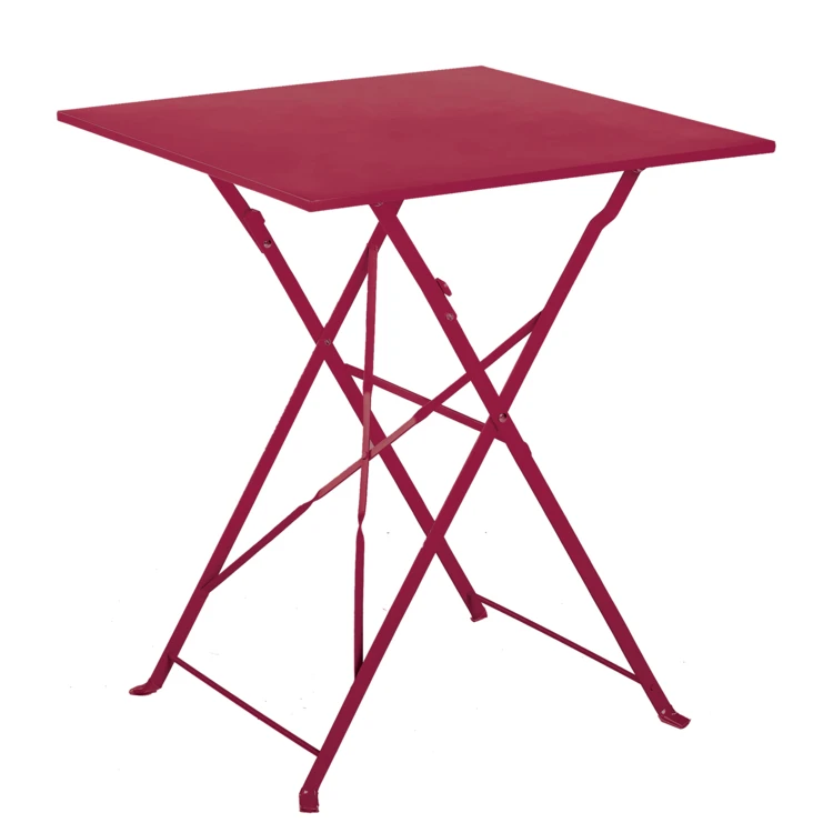 Table carrée de jardin pliante en acier