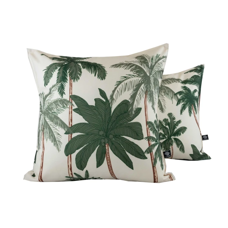 Coussin d'extérieur déperlant imprimé palmiers