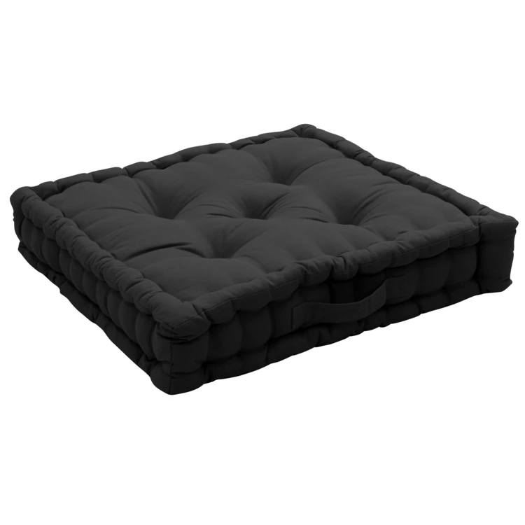 Coussin de sol uni en pur coton