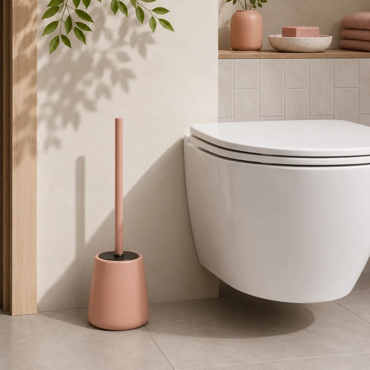 Brosse WC avec porte-brosse en grès céramique