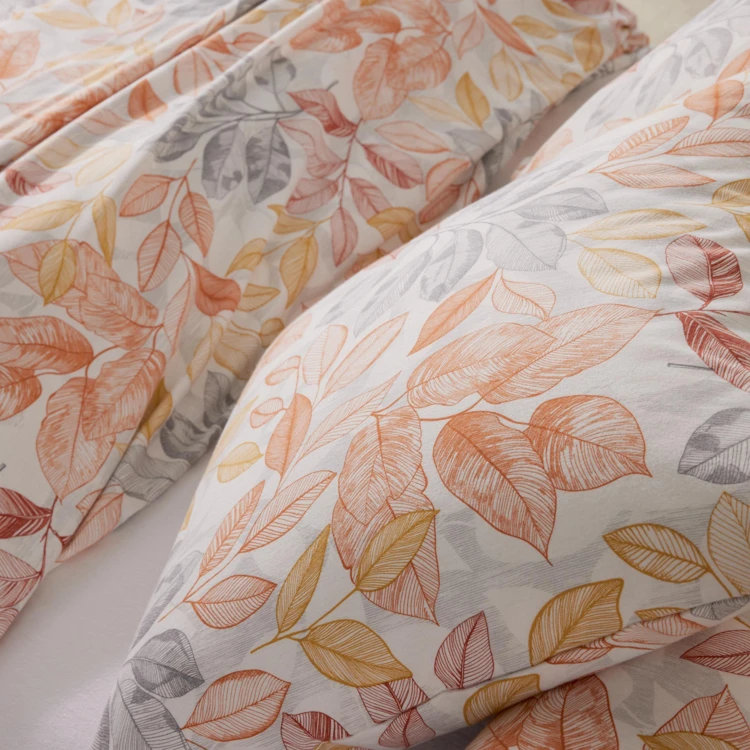 Parure de lit 3 pièces en flanelle feuille housse + taies