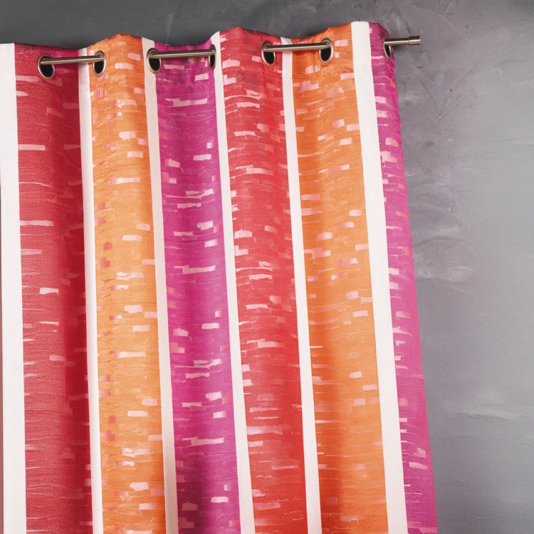 Rideau en jacquard design à rayures verticales