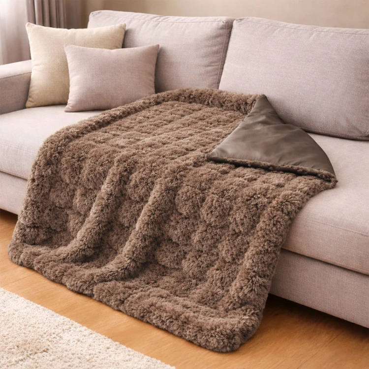 Coperta ultra-morbida da 700 g/m² con effetto di rilievo a bolle d'aria