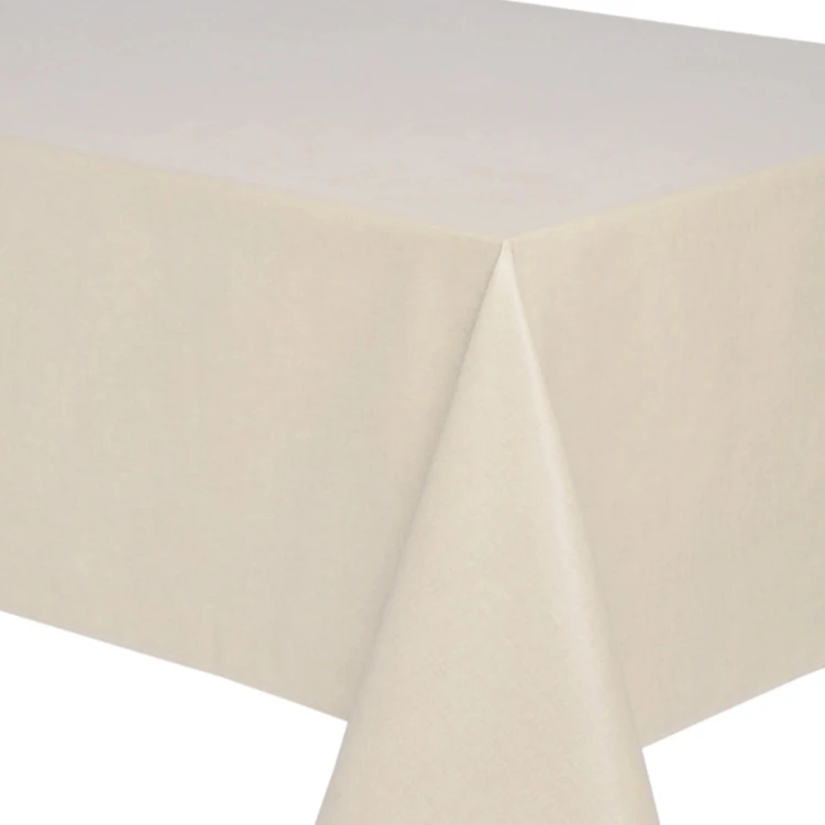 Nappe rectangulaire en polycoton enduit anti-tache unie