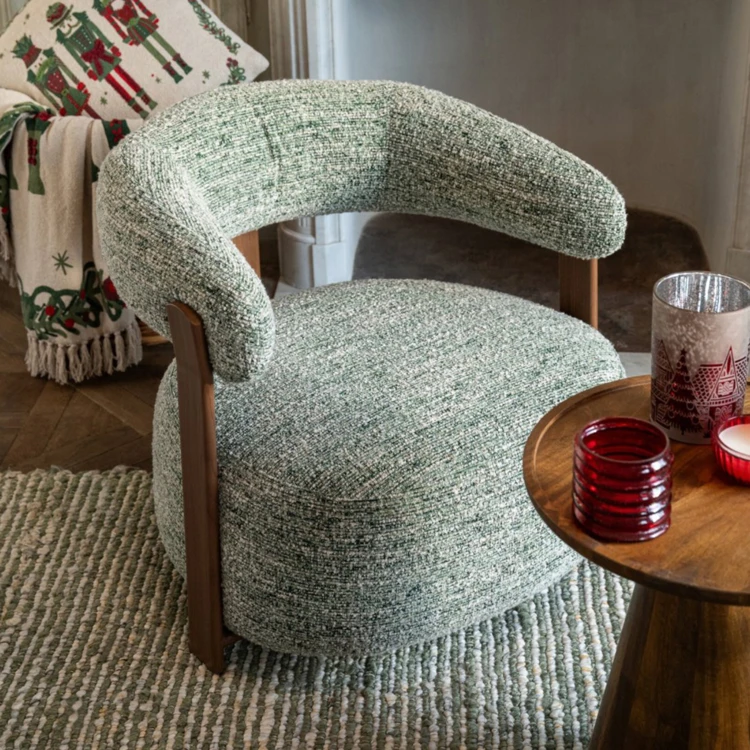 Fauteuil en textile avec rembourrage en mousse