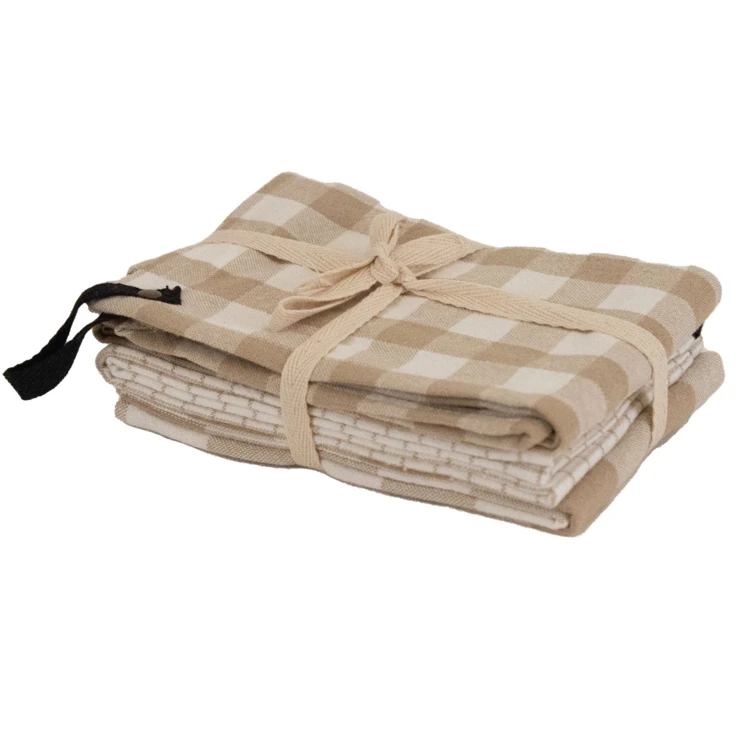 3er-Set Küchentücher mit Vichy-Muster