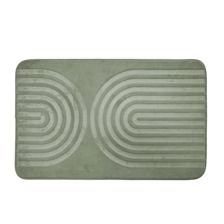Tapis de bain antidérapant en microfibre à relief graphique