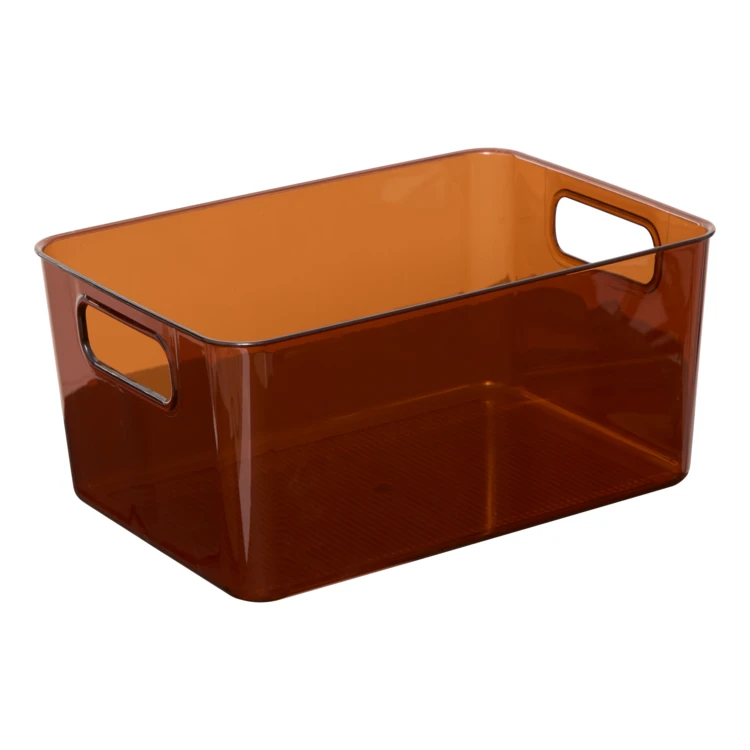 Boîte de rangement ambre et couvercle bois