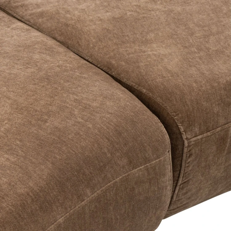 Canapé 4 places avec 4 coussins en contreplaqué et tissu