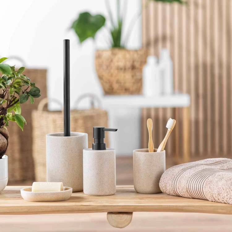 Distributeur de savon effet granite pour salle de bain