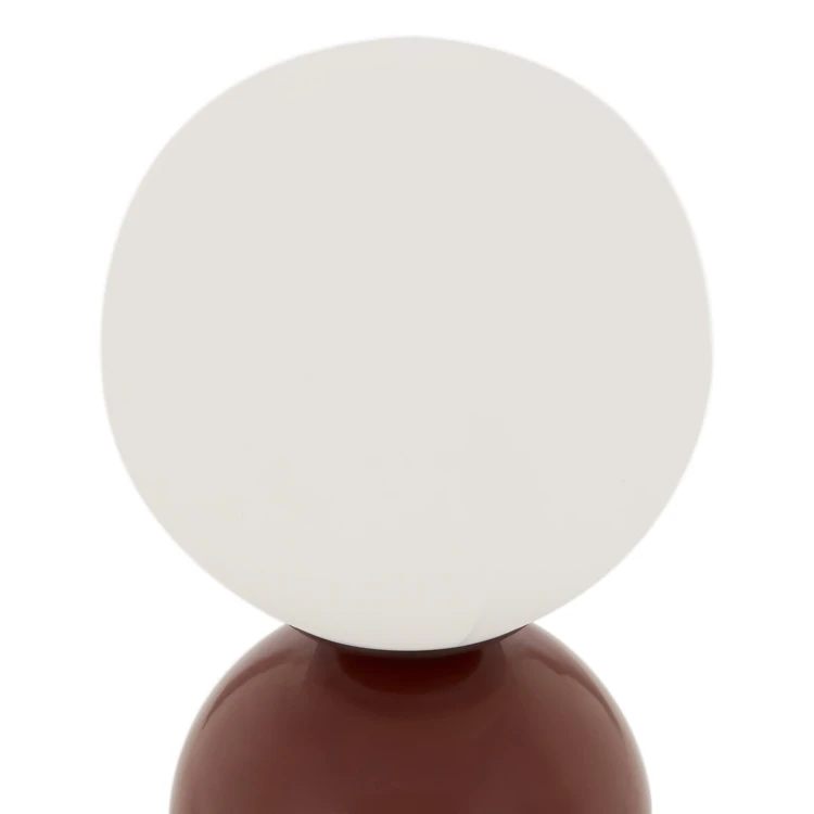 Lampe à poser avec globe opalin et base en acier