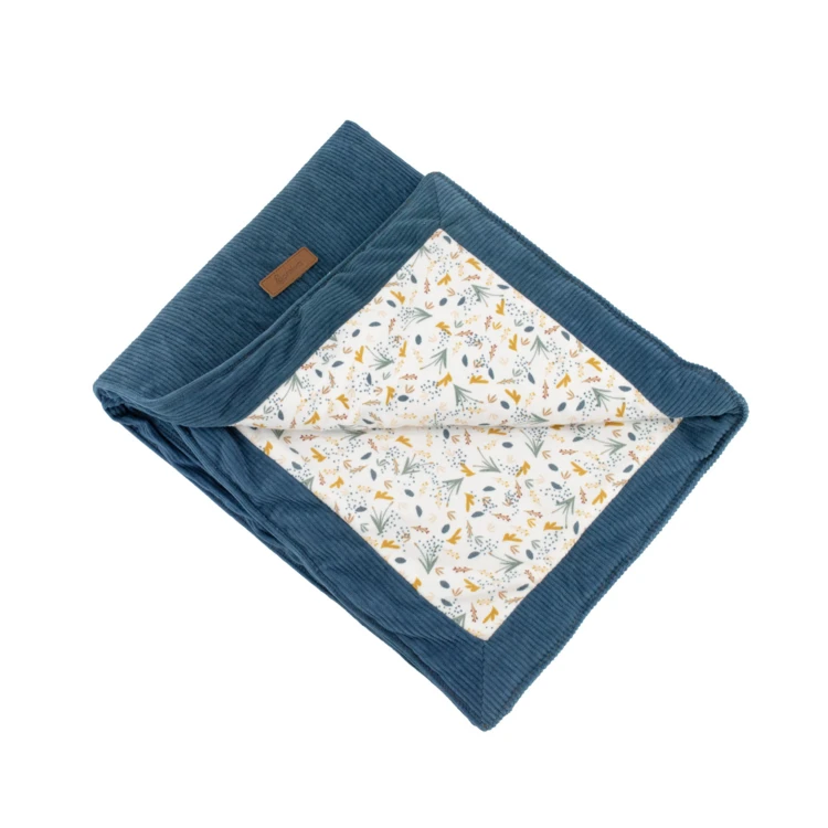 Couverture réversible pour bébé en double gaze de coton et jersey