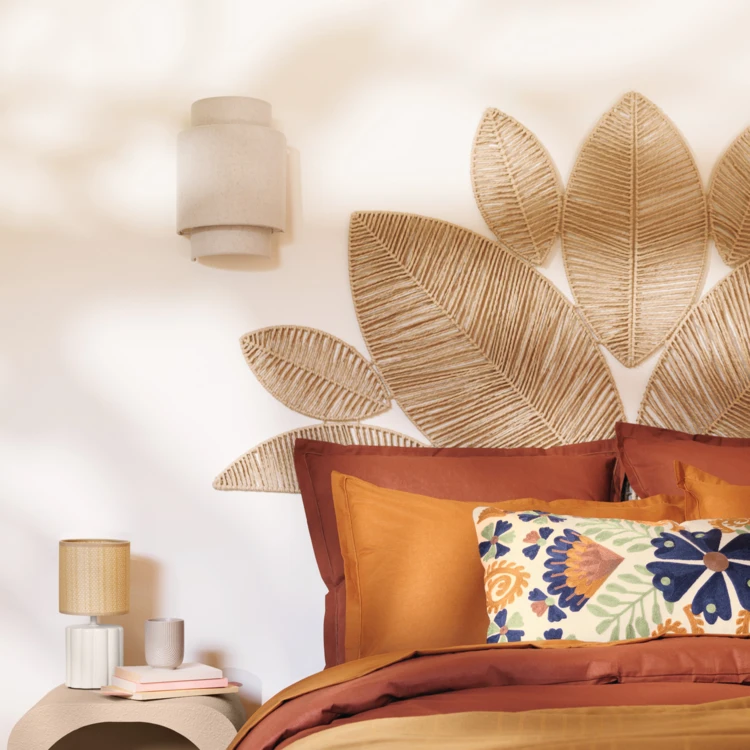 Applique murale en lin avec structure acier