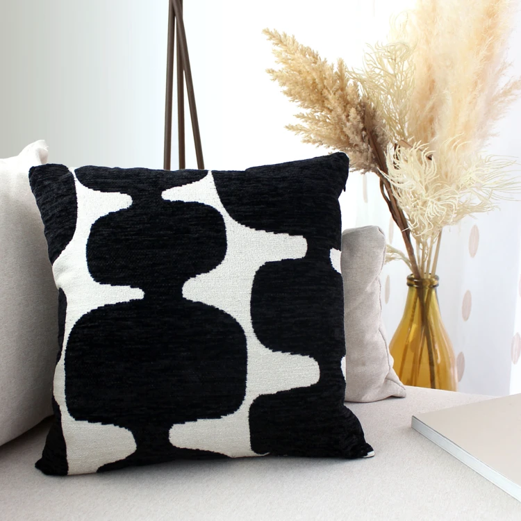 Coussin décoratif déhoussable jacquard motif moderne
