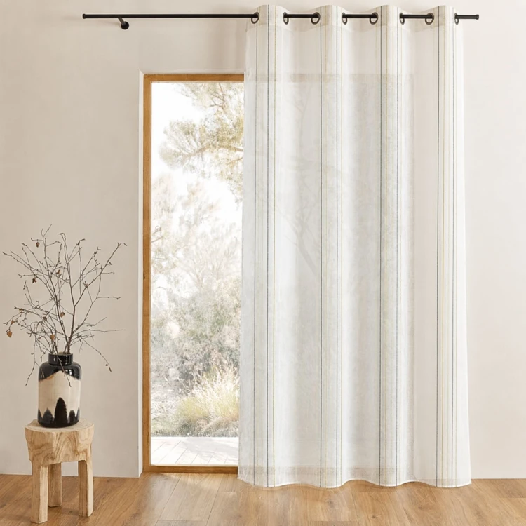Voilage Design en Etamine à Rayures Verticales