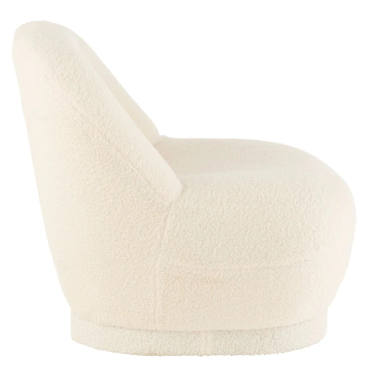 Fauteuil moelleux velours effet bouclette