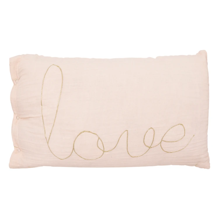 Coussin gaze de coton avec mot doux