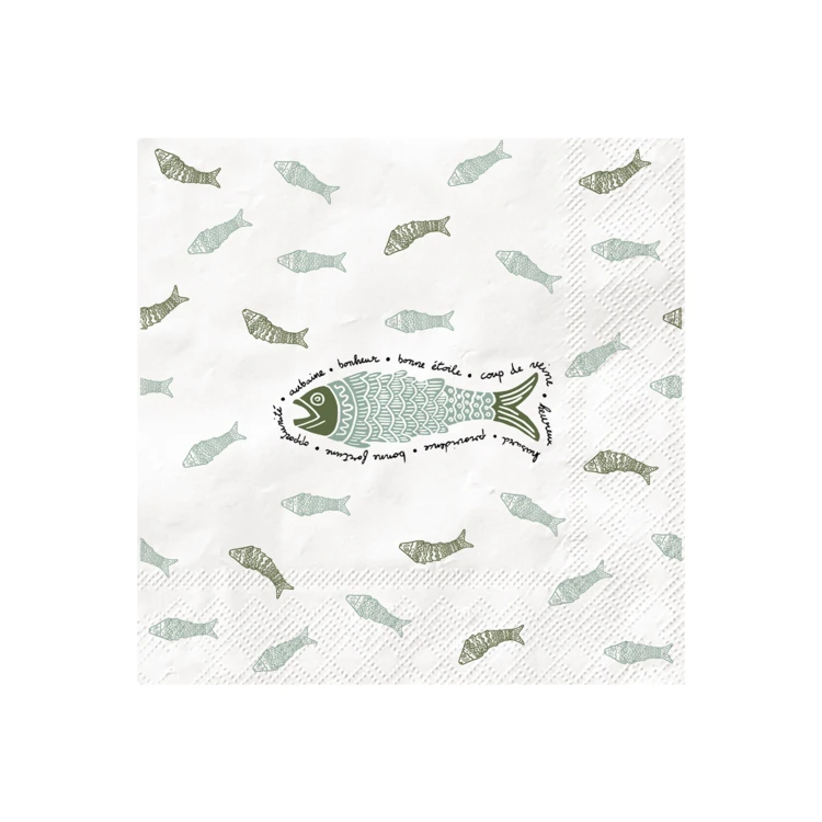 Papierservietten mit Fischmotiv - 20er-Pack