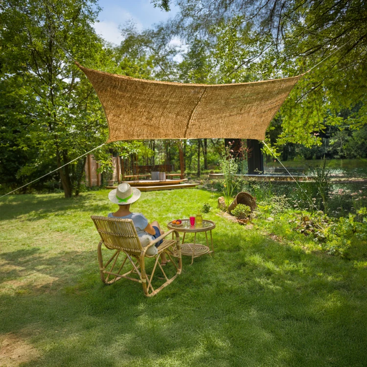 Ombrière rectangulaire fibre de coco