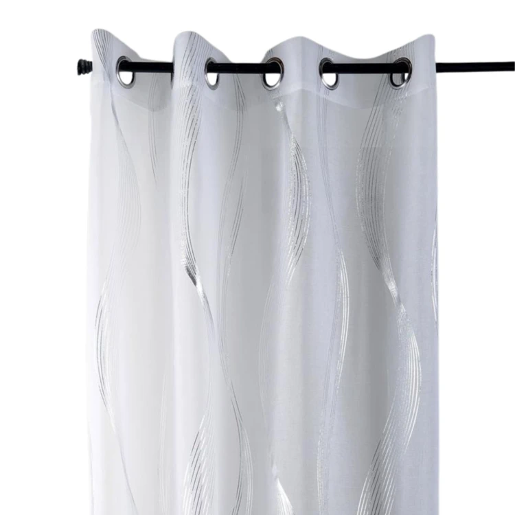 Voilage rayures ondulées métalisées