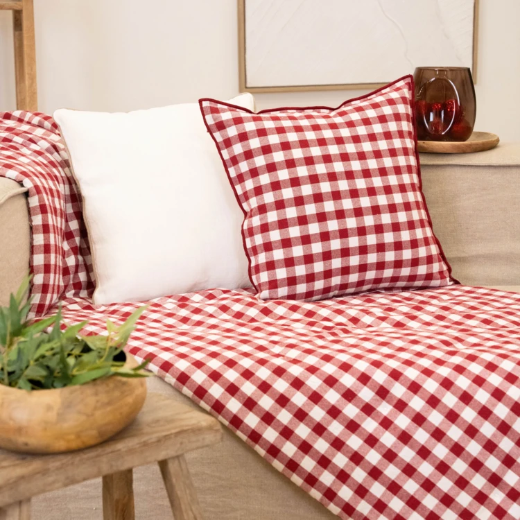 Coussin motif Vichy
