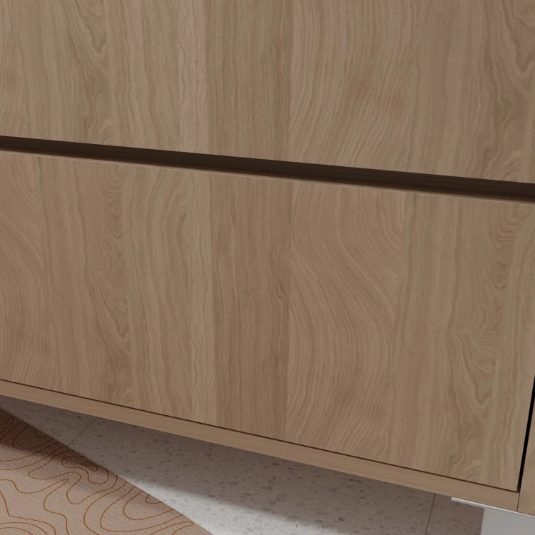 Meuble de salle de bains sur pieds avec 3 tiroirs et vasque en céramique