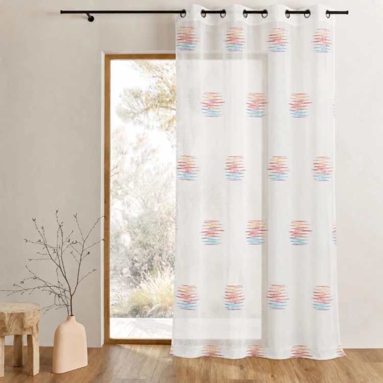 Voilage en jacquard à imprimés fantaisie
