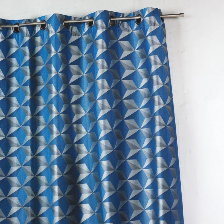 Cortina en jacquard con estampados geométricos