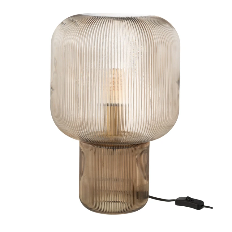 Lampe à poser en verre strié design