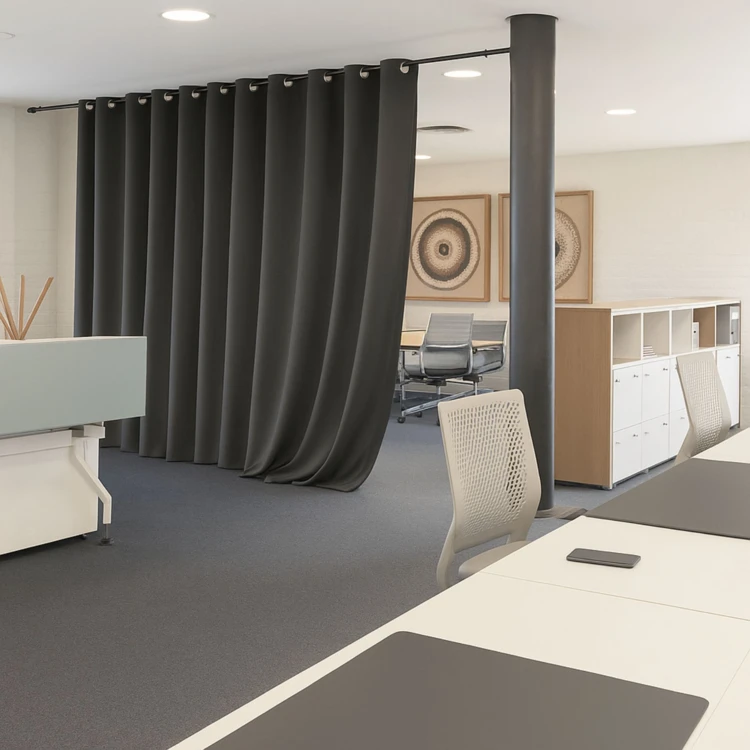 Vorhang 100% Verdunkelnd Flammhemmend M1 Feuerfest Grau