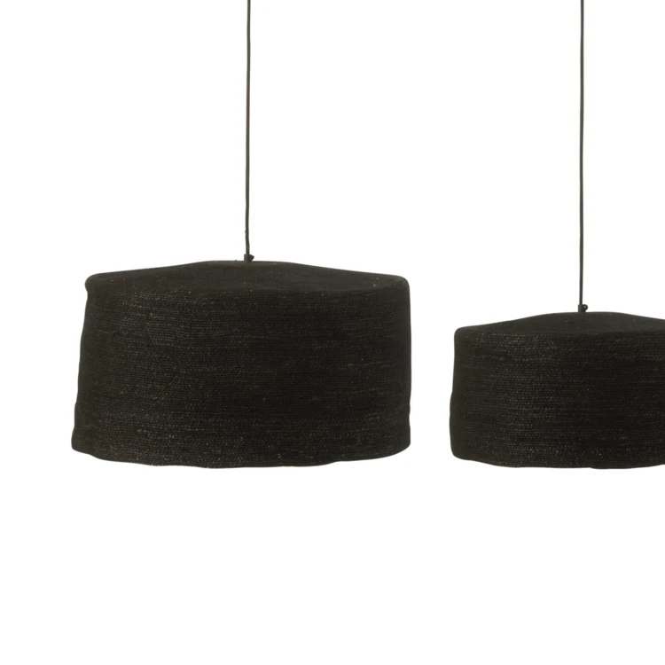 Lot de 3 suspensions en rotin