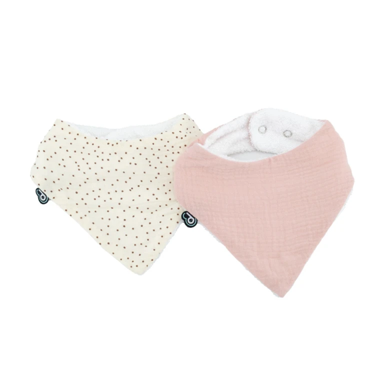 Lot de 2 bavoirs bandana bébé en mousseline