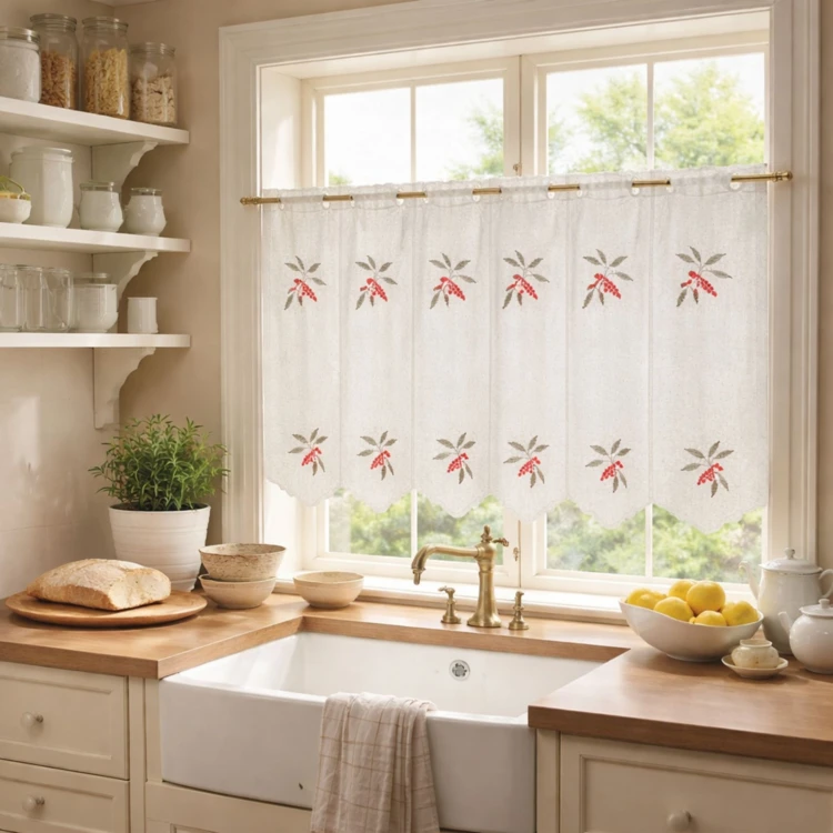 Brise bise brodé baie colorée