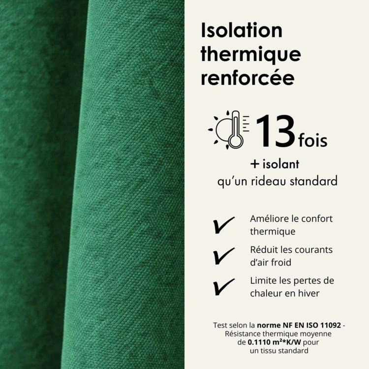 Rideau thermique phonique et semi occultant KONFOR