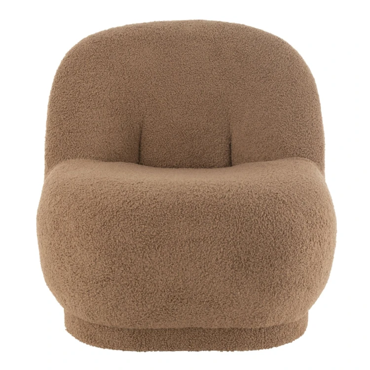 Fauteuil moelleux velours effet bouclette