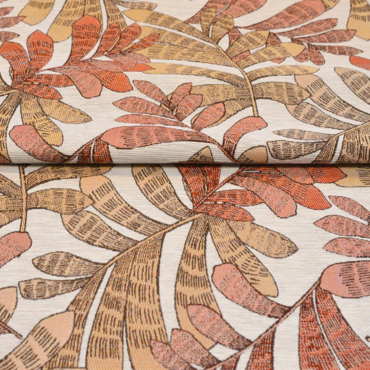 Cortina de screen jacquard con motivos vegetales