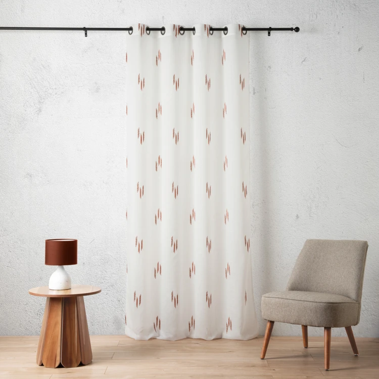 Voilage texturé motif fil coupé esprit ikat