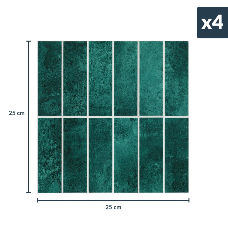 Crédence adhésive murale 3D effet carrelage 4 pièces